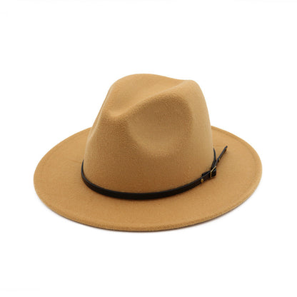 Autumn and Winter Wool Fedora Hat Fashion Women Wool Top Hat Black Hat Red Fedora Men Church Panama Sombrero Ha