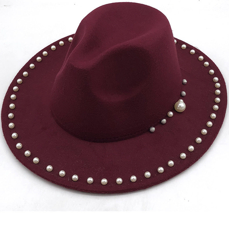 Pearl wool jazz top hat