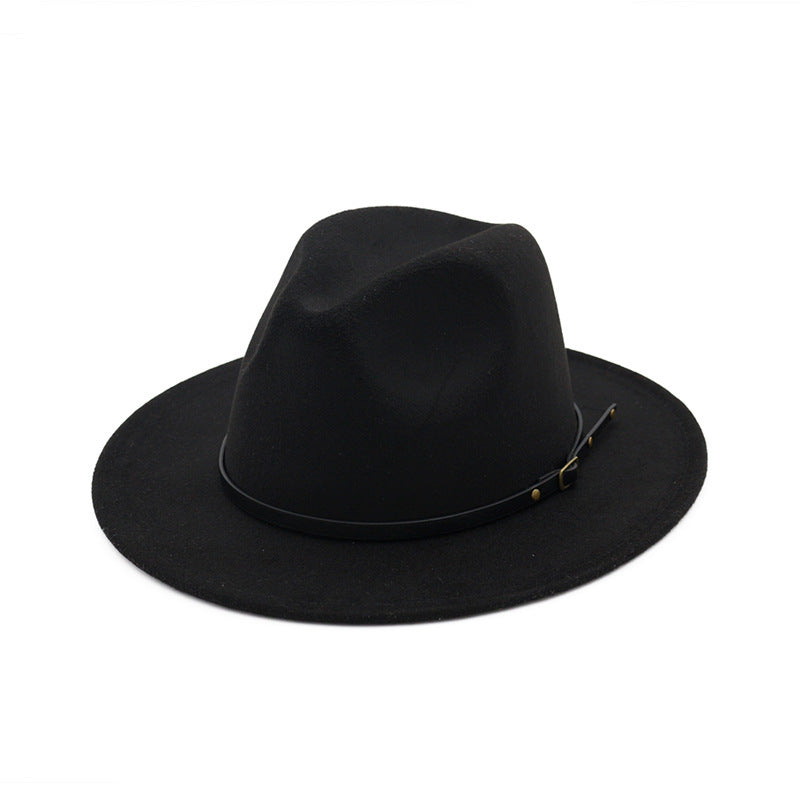 Autumn and Winter Wool Fedora Hat Fashion Women Wool Top Hat Black Hat Red Fedora Men Church Panama Sombrero Ha