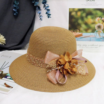 Women's Flower Lace Foldable Straw Hat