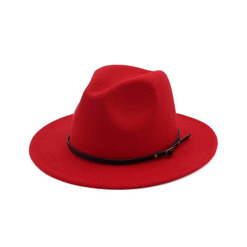 Autumn and Winter Wool Fedora Hat Fashion Women Wool Top Hat Black Hat Red Fedora Men Church Panama Sombrero Ha