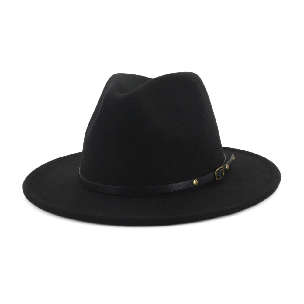 Autumn and Winter Wool Fedora Hat Fashion Women Wool Top Hat Black Hat Red Fedora Men Church Panama Sombrero Ha