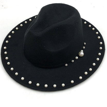 Pearl wool jazz top hat