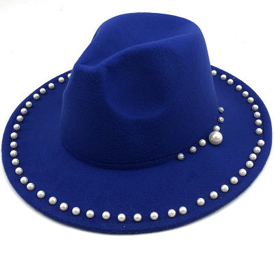 Pearl wool jazz top hat