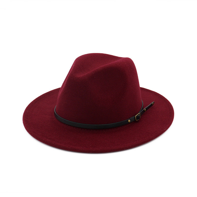 Autumn and Winter Wool Fedora Hat Fashion Women Wool Top Hat Black Hat Red Fedora Men Church Panama Sombrero Ha