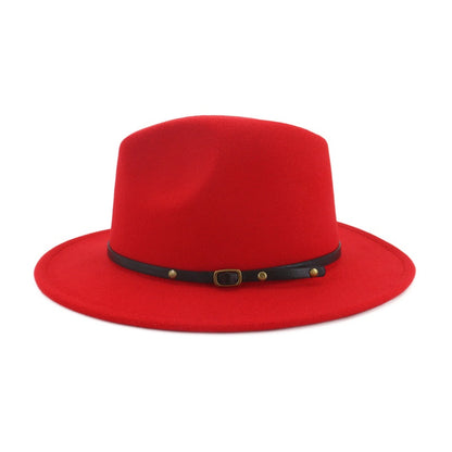 Autumn and Winter Wool Fedora Hat Fashion Women Wool Top Hat Black Hat Red Fedora Men Church Panama Sombrero Ha