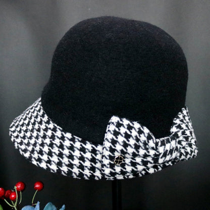 Women's Warm Casual Bow Bucket Hat