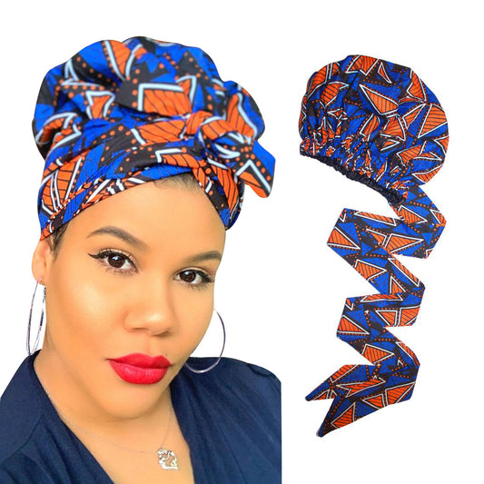 Printed Satin Home Streamer Headscarf Hat