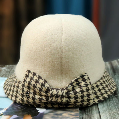 Women's Warm Casual Bow Bucket Hat